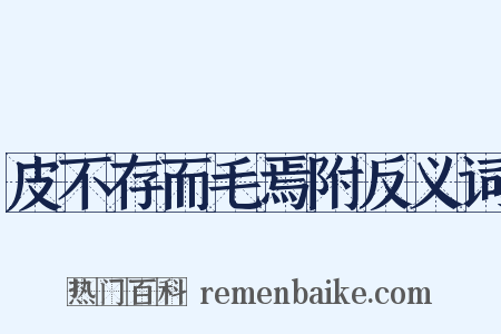 皮不存而毛焉附反义词是什么意思的图片